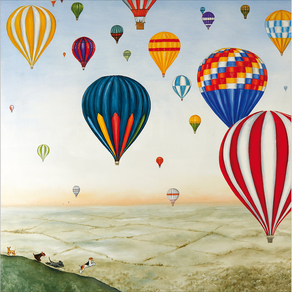 Dawn Flight Hot Air Balloons Card By Penny Black