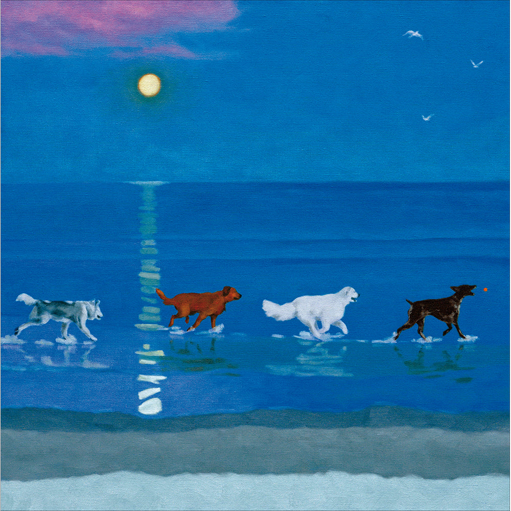 Dogs Under The Rising Moon Card By Penny Black