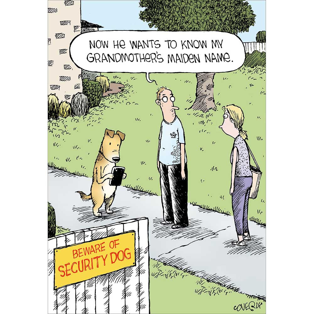 Beware Of Security Dog Funny Card By Penny Black