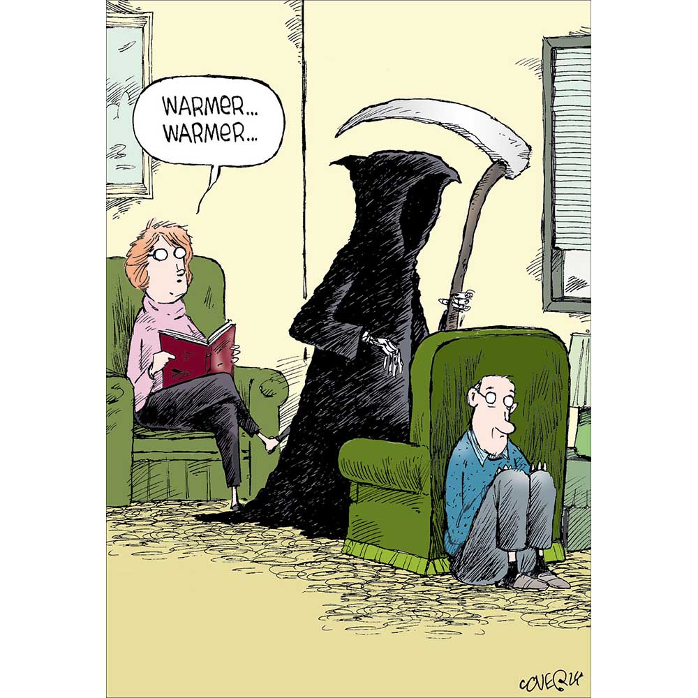 Hide And Seek With Grim Reaper Funny Card from Penny Black