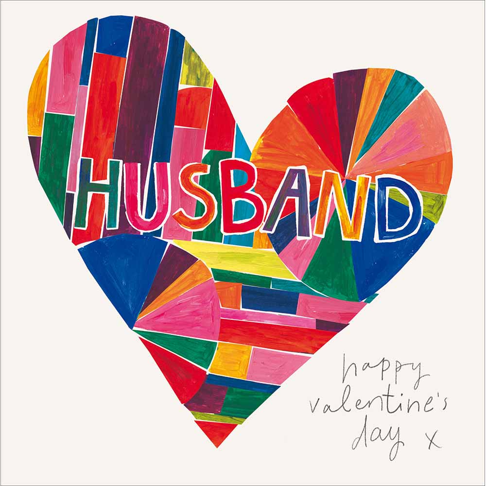 Collage Colourful Heart Husband Valentine's Day Card By Penny Black