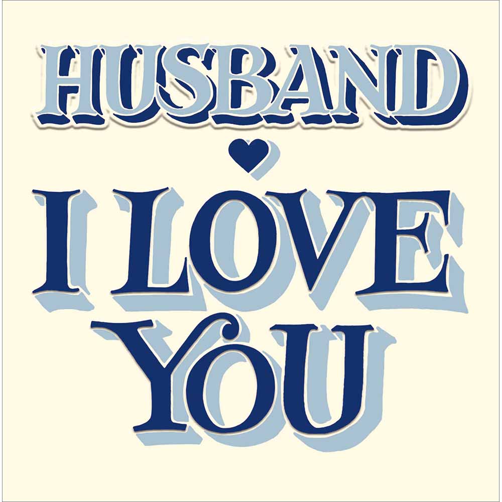 Husband I Love You Typographic Valentine's Day Card By Penny Black