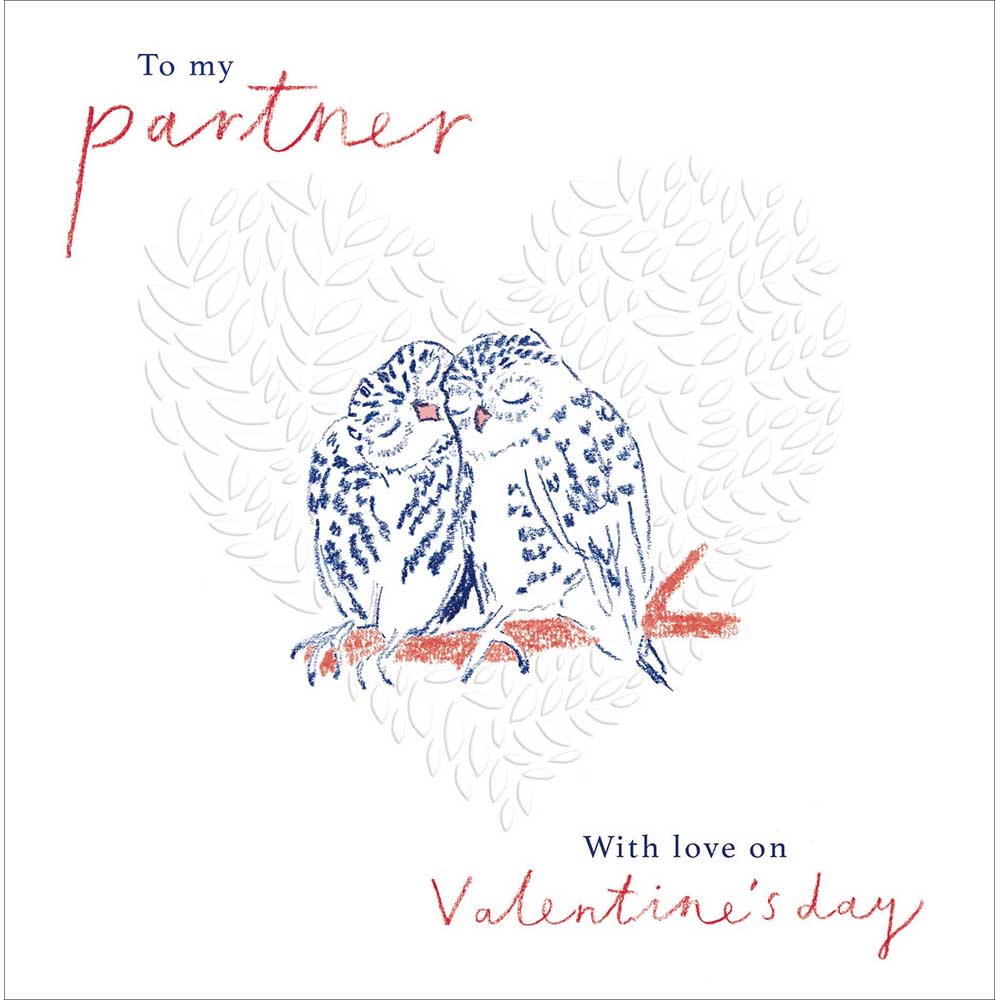 Lovebirds To My Partner Valentine's Day Card By Penny Black