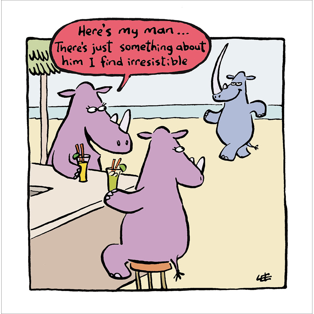 Here's My Man Rhino Funny Valentine's Day Card By Penny Black