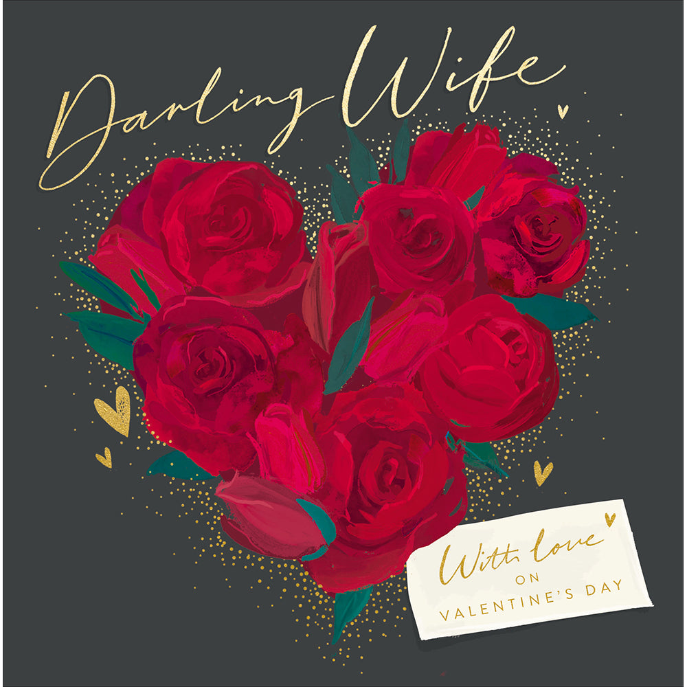 Red Roses Darling Wife Valentine's Day Card By Penny Black