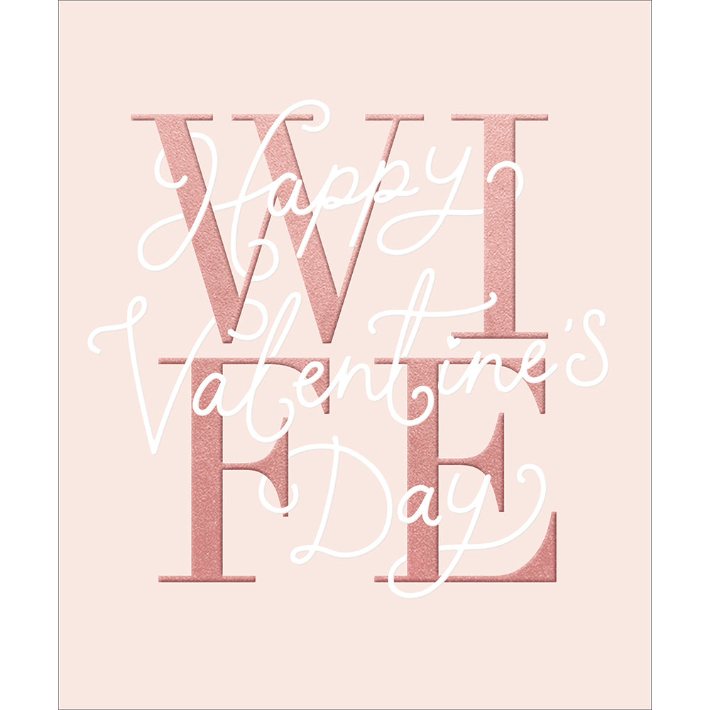 Pink Wife Typographic Valentine's Day Card By Penny Black