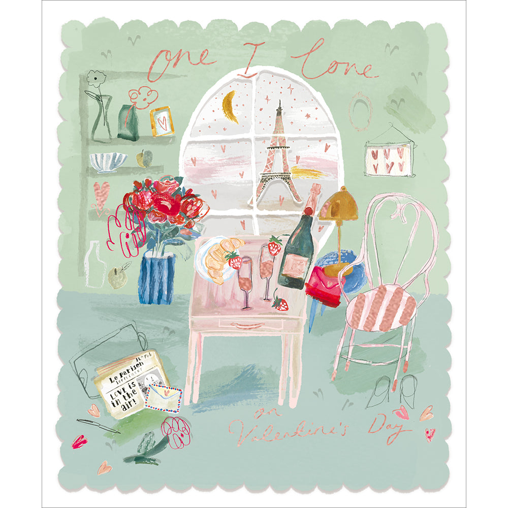 Chic Paris The One I Love Valentine's Day Card By Penny Black