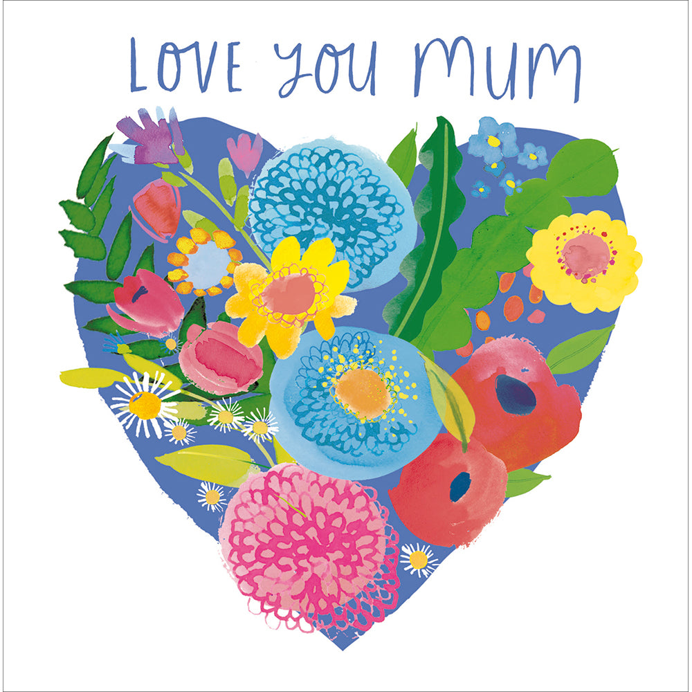 Colourful Floral Heart Love You Mum Mother's Day Card By Penny Black