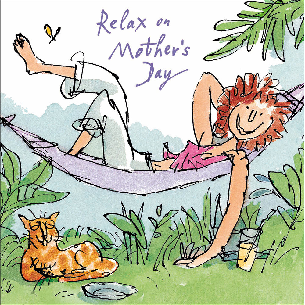 Mum Relaxing In Hammock Quentin Blake Mother's Day Card By Penny Black