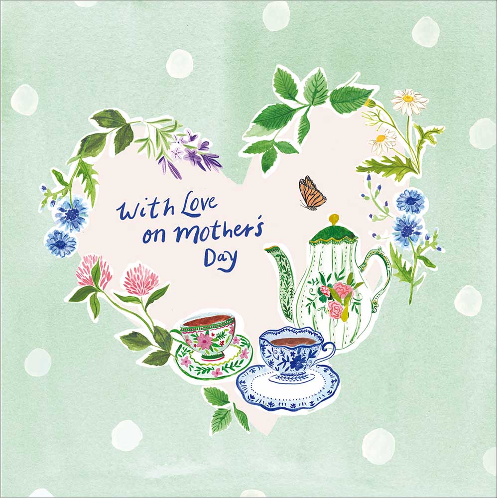 Watercolour Tea Set Mother's Day Card By Penny Black