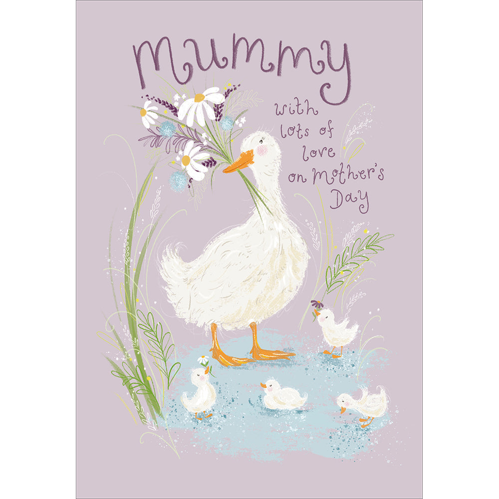 Duck Holding A Bunch Of Flowers Mummy Mother's Day Card By Penny Black