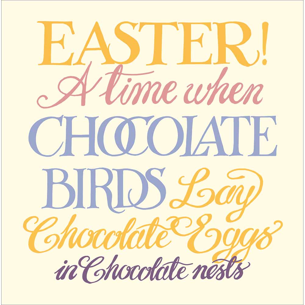 Emma Bridgewater Chocolate Eggs & Birds Easter Card By Penny Black
