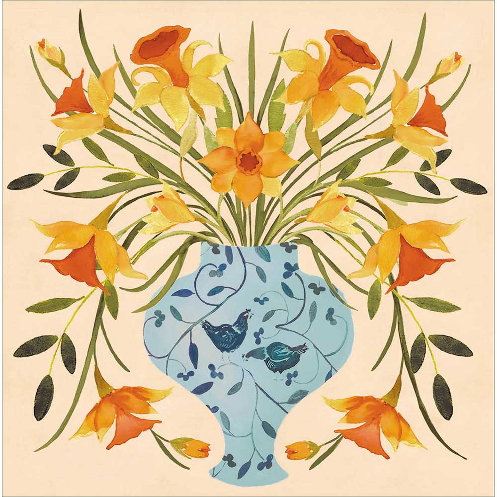 Hen Vase With Narcissi Easter Card By Penny Black