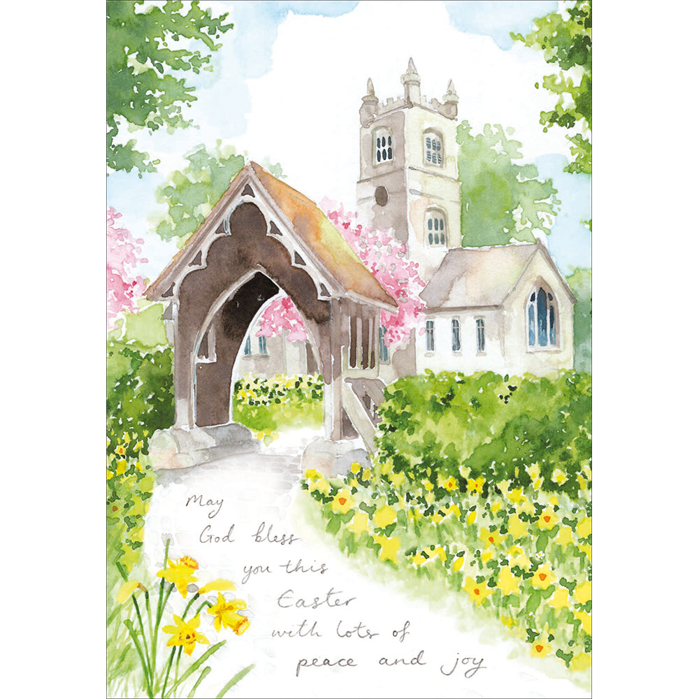 Watercolour Church God Bless You This Easter Card By Penny Black