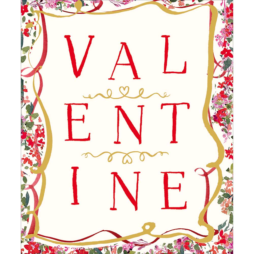 Valentine Typographic Decorative Border Valentine's Day Card By Penny Black