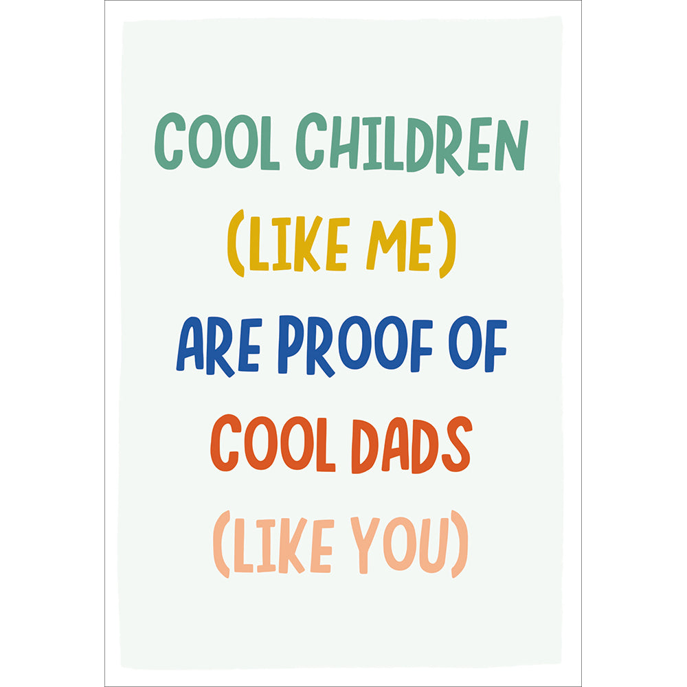 Cool Children Cool Dads Father's Day Card By Penny Black