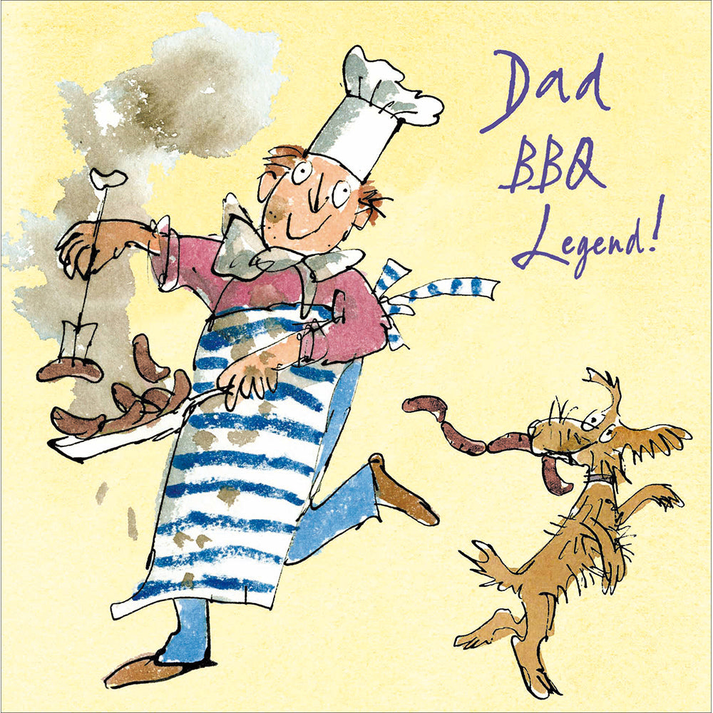 Quentin Blake Dad Barbecue Legend Father's Day Card By Penny Black