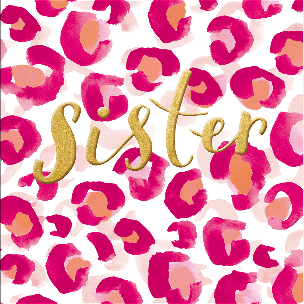 Pink Abstract Leopard Print Sister Birthday Card from Penny Black