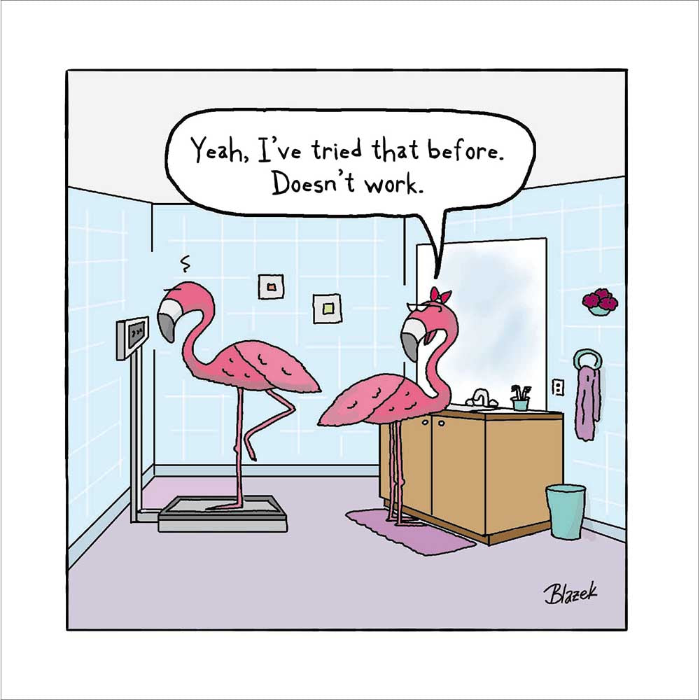 Flamingo Bathroom Scales Funny Card from Penny Black