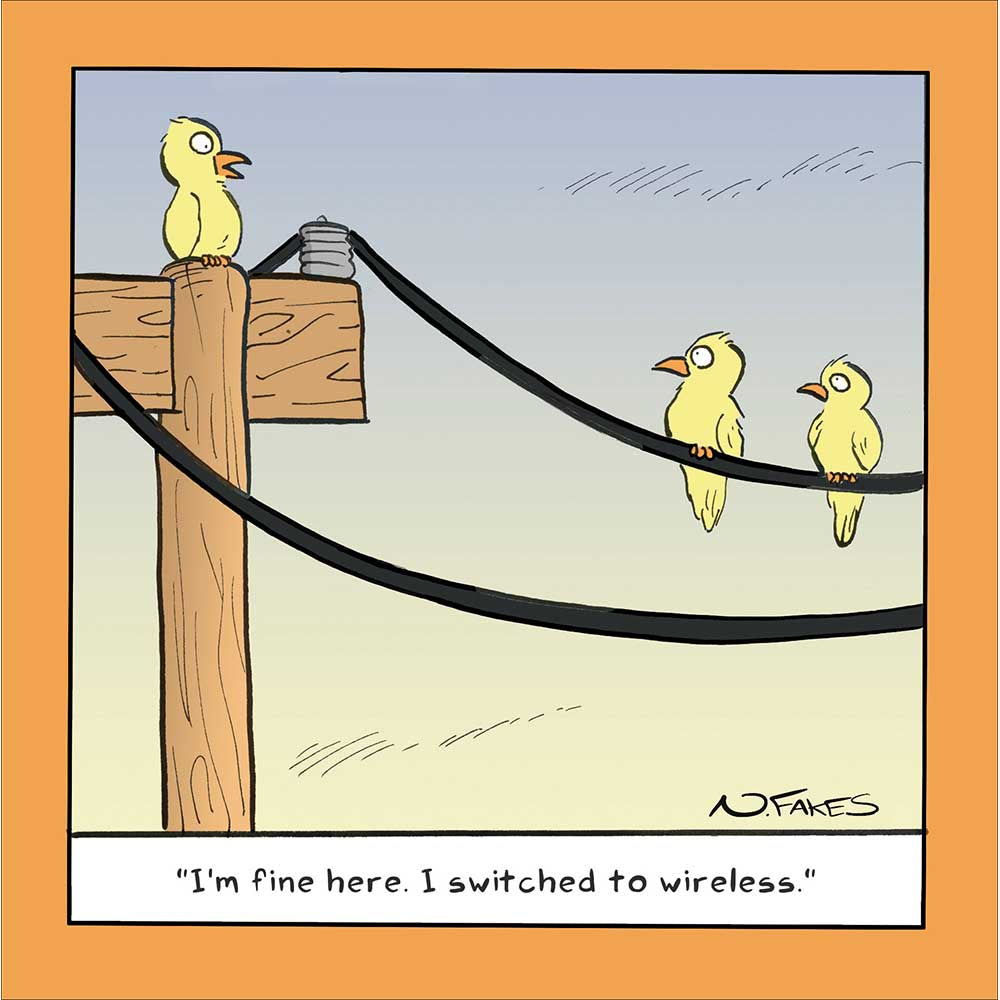 Switched To Wireless Funny Card By Penny Black