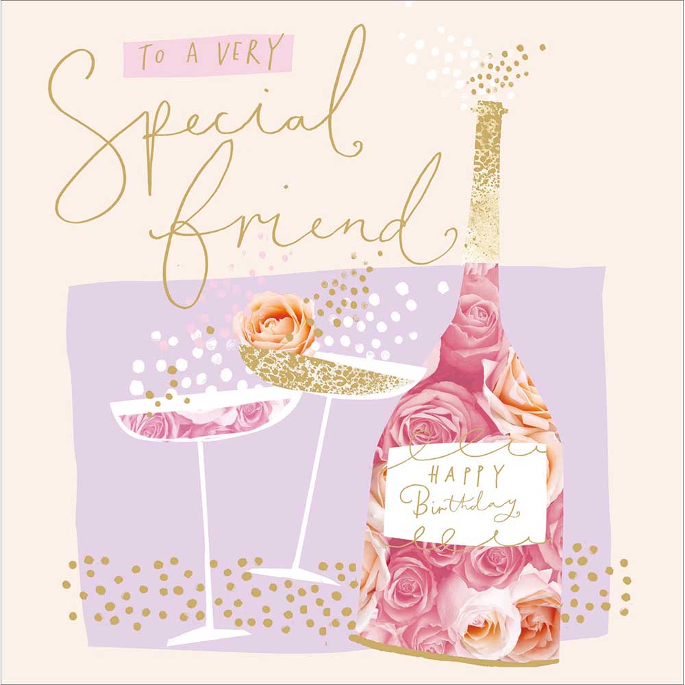 Floral Fizz Bottle Very Special Friend Birthday Card from Penny Black
