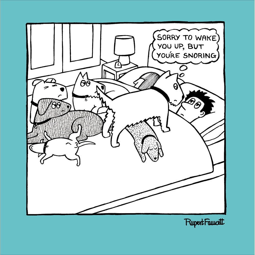 Loud Snoring Human Dog Theme Funny Card from Penny Black