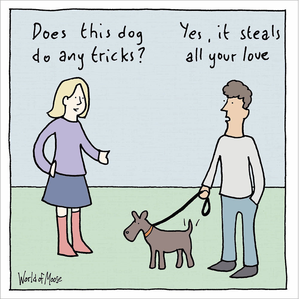 Dog Tricks Steals Your Love Funny Card from Penny Black