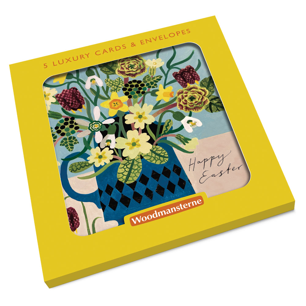 Collaged Spring Floral Vase Pack of 5 Easter Cards & Envelopes By Penny Black