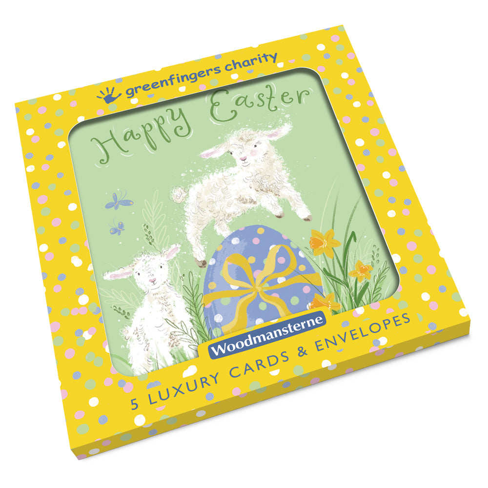 Leaping Lambs Pack of 5 Easter Cards & Envelopes By Penny Black