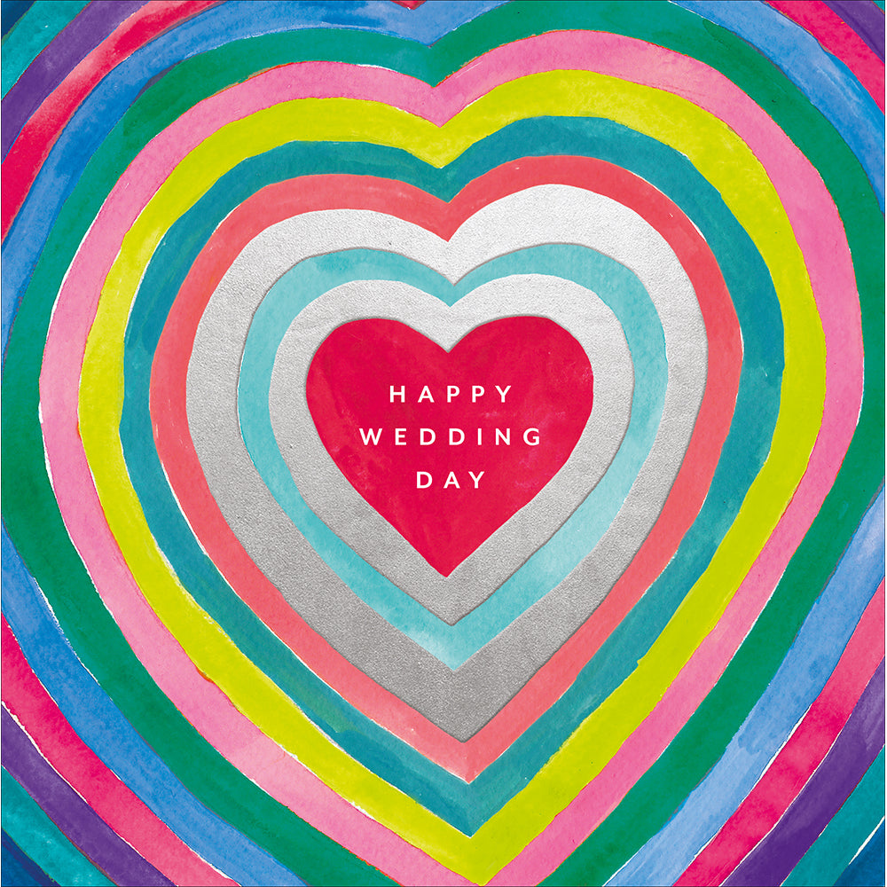Happiest Day Big Rainbow Heart Wedding Card from Penny Black