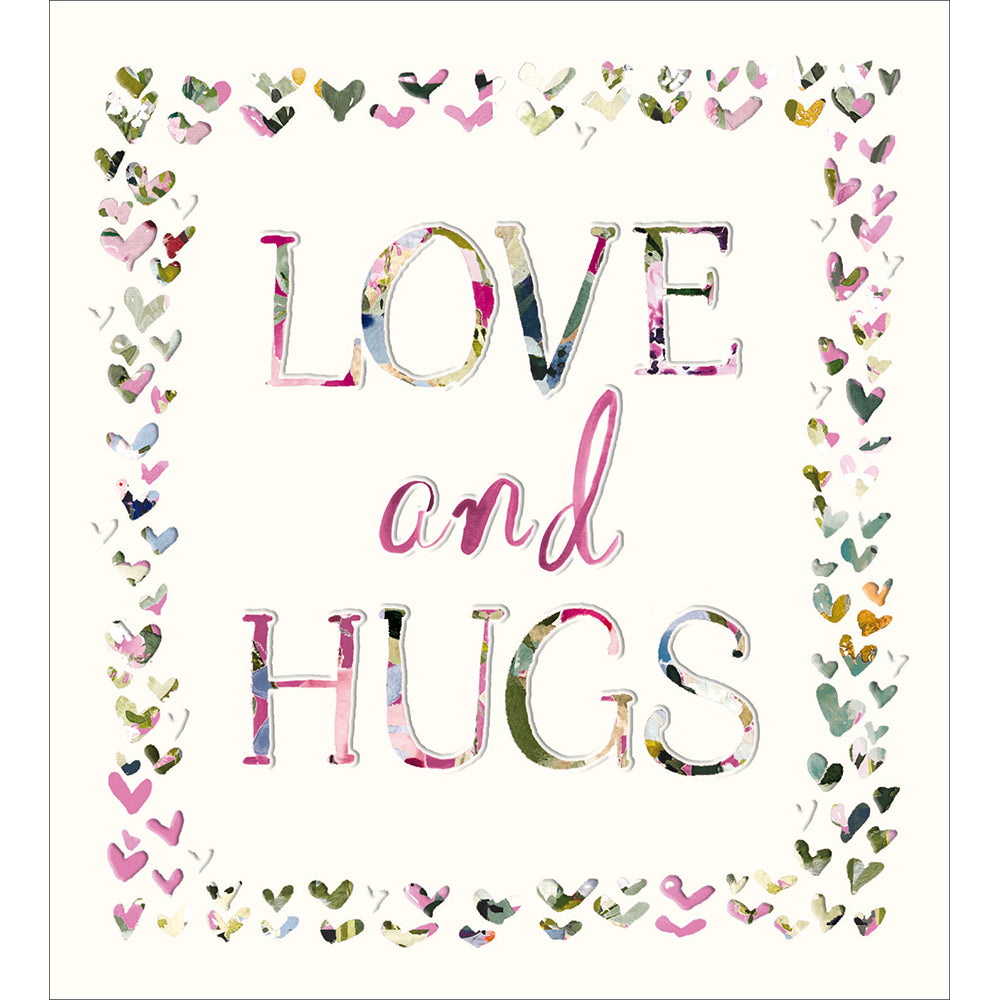 Floral Text Love & Hugs Birthday Card from Penny Black
