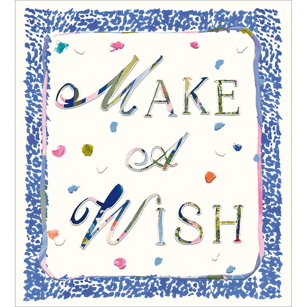 Floral Text Make A Wish Birthday Card from Penny Black
