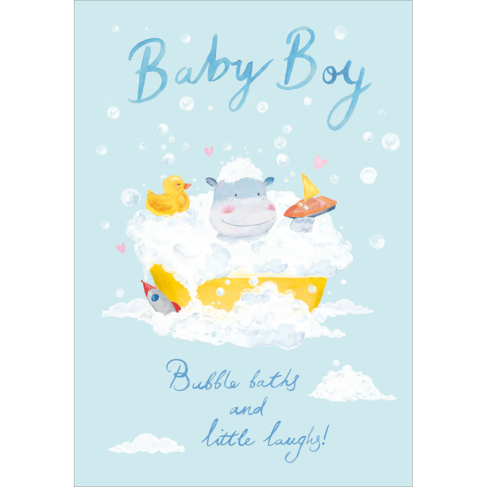Bubble Baths And Little Laughs New Baby Boy Card from Penny Black