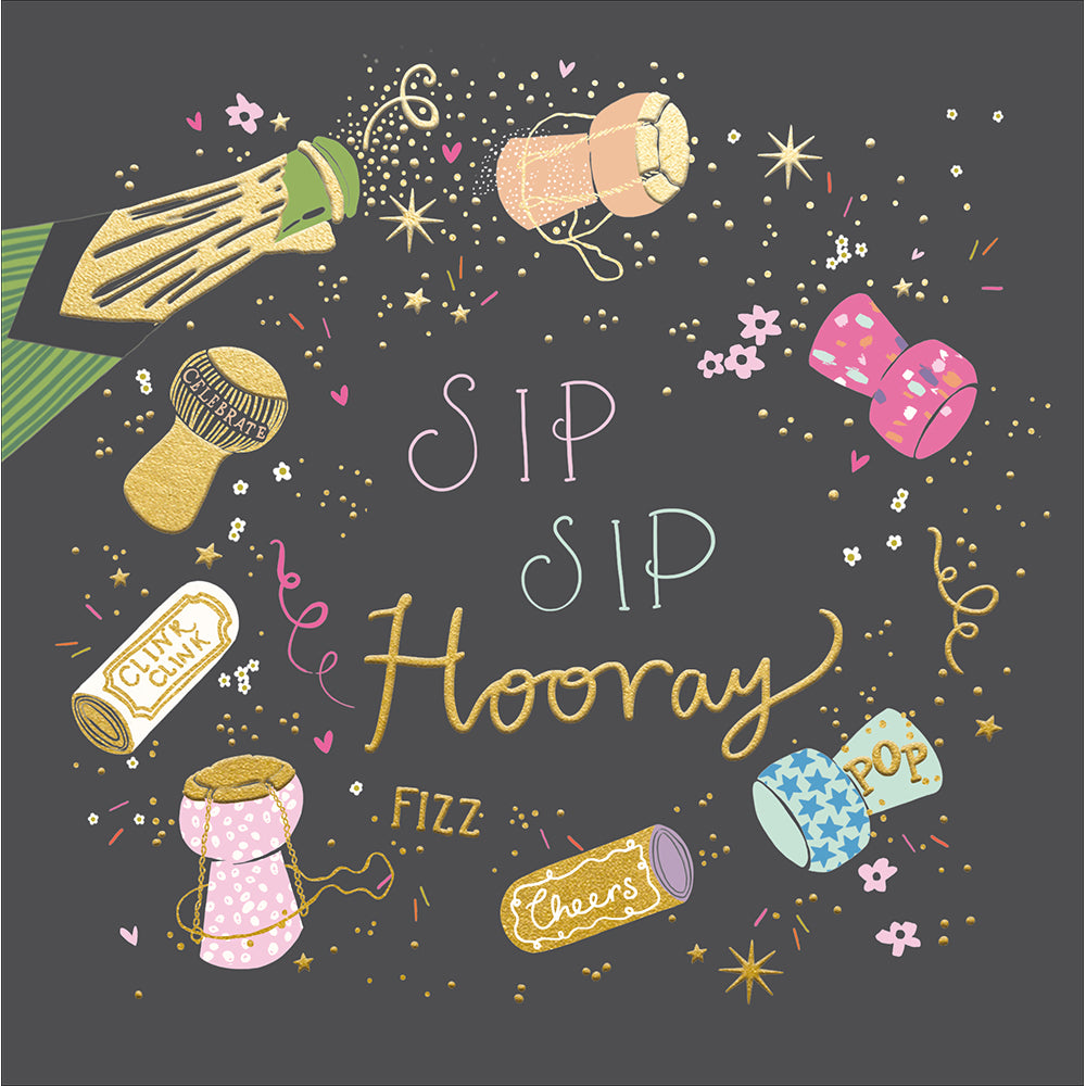Sip Sip Hooray Clink Clink Fizz Birthday Card from Penny Black