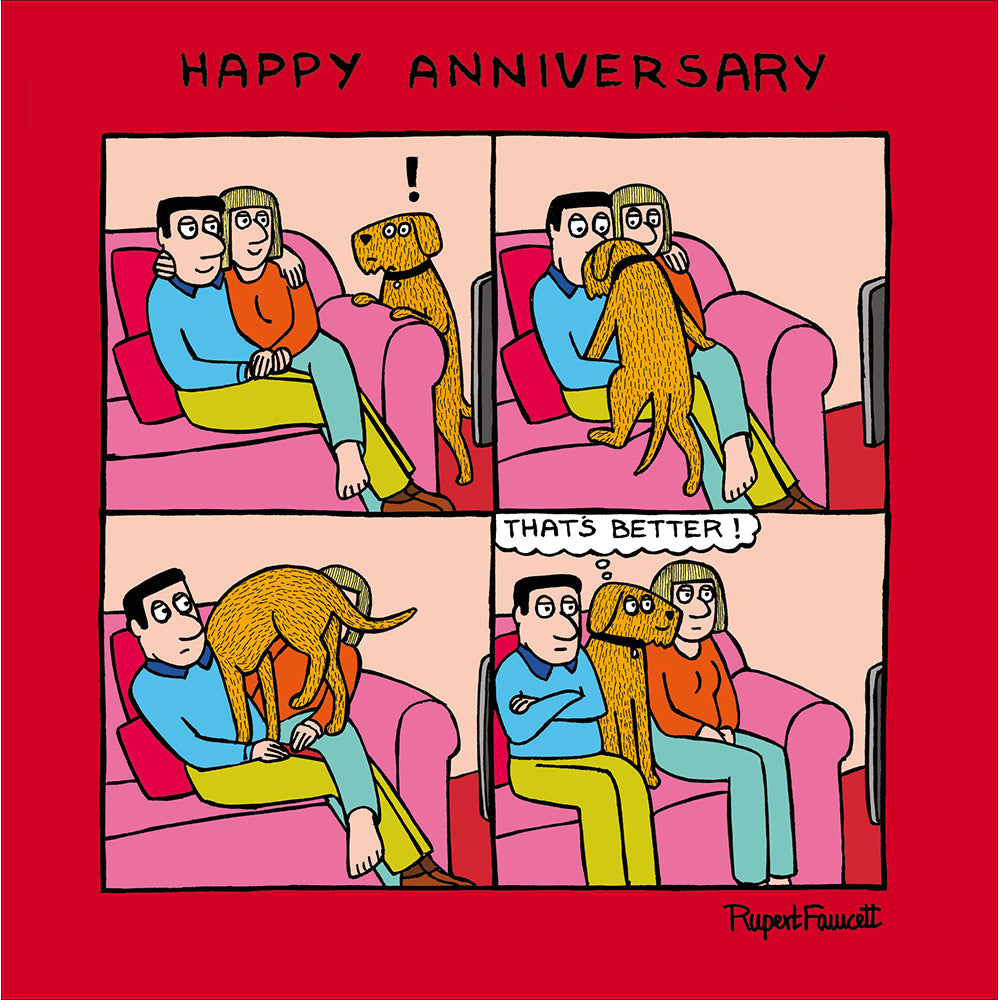 Sofa Harmony Funny Wedding Anniversary Card from Penny Black