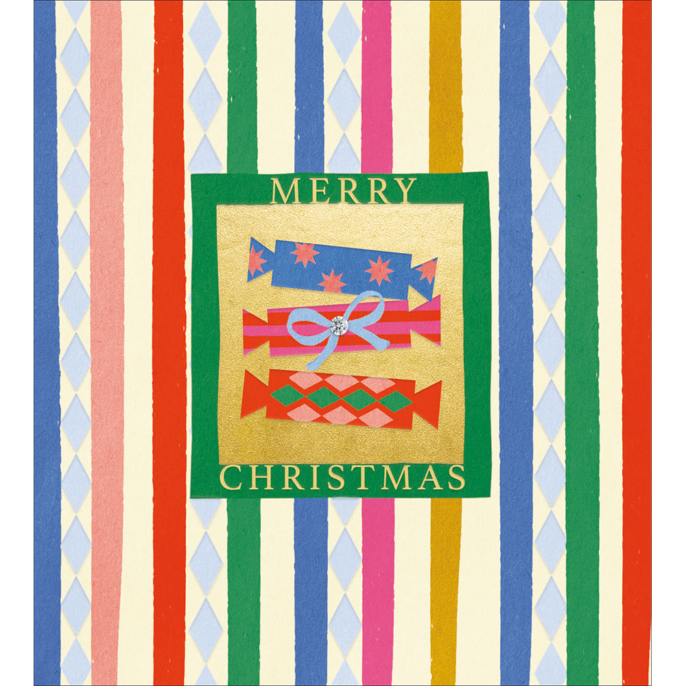 Christmas Crackers & Colourful Stripes Card by penny black
