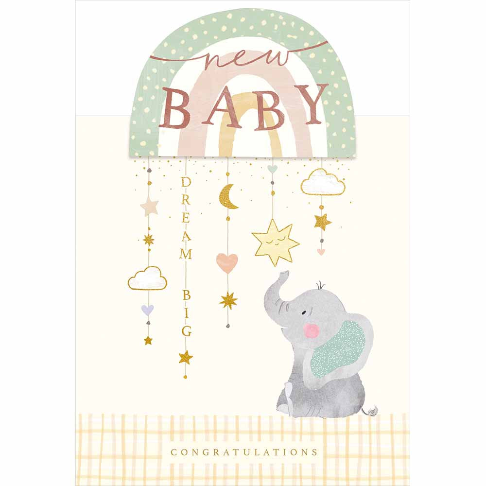 Dream Big Elephant New Baby Card By Penny Black