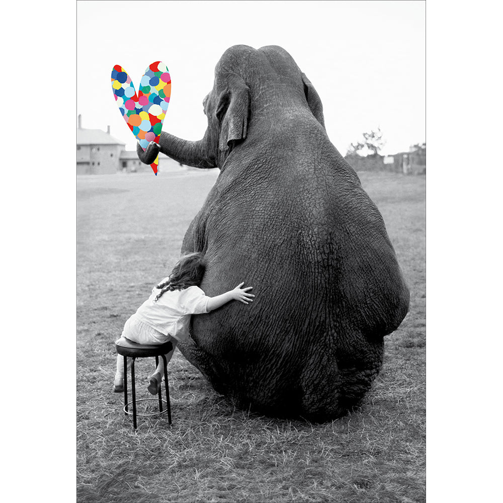 Big Love Elephant Heart Photographic Card from Penny Black