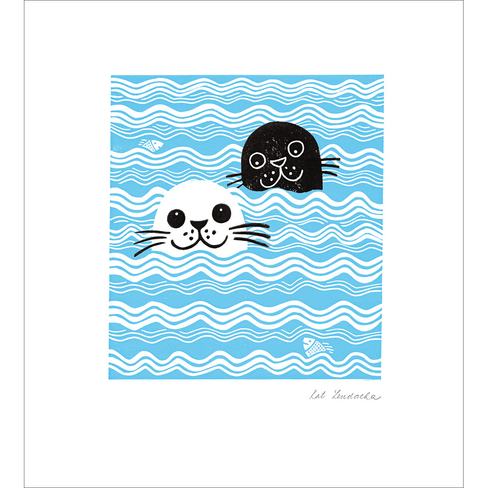 Happy Seals In The Sea Art Card from Penny Black