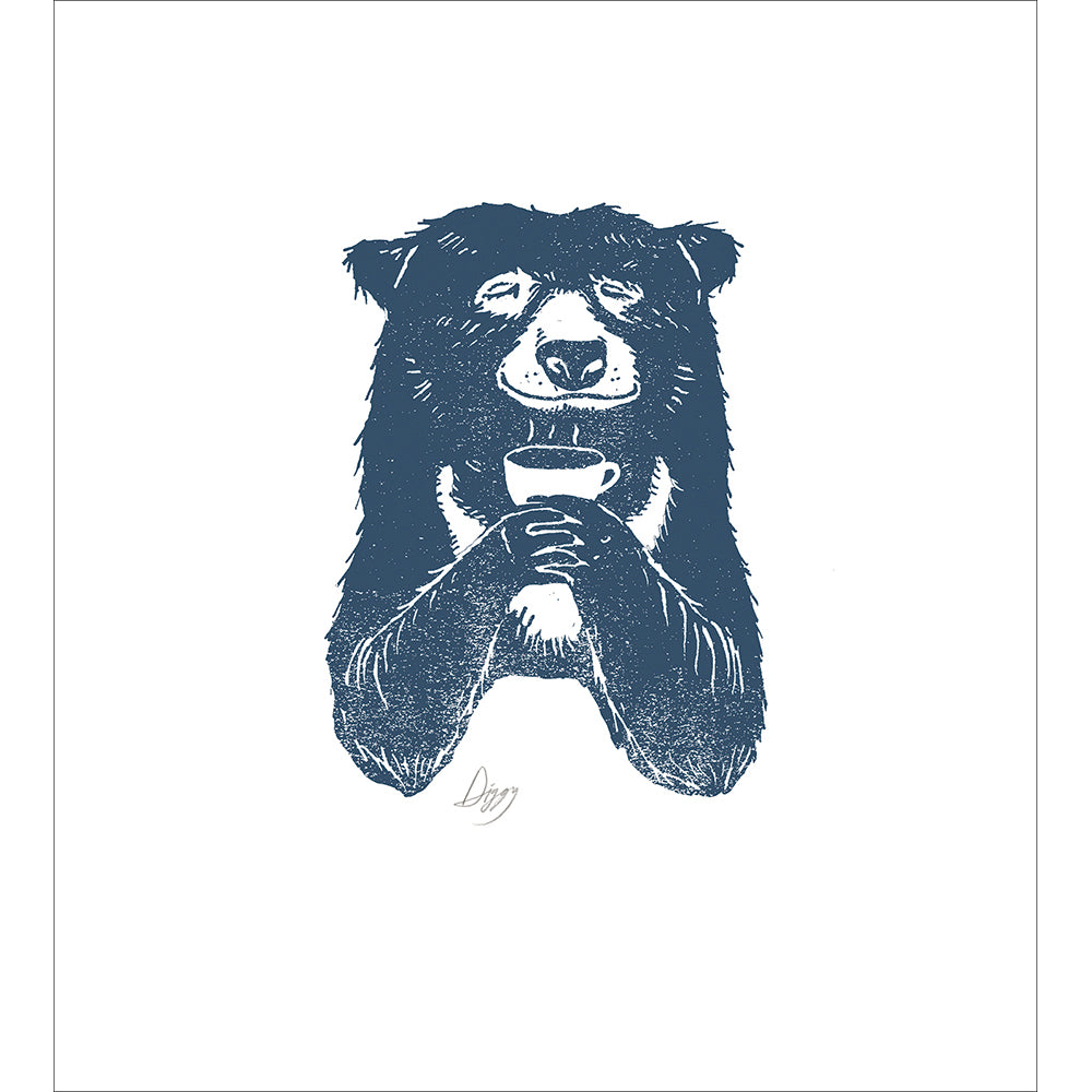 Happy Bear With Coffee Art Card from Penny Black