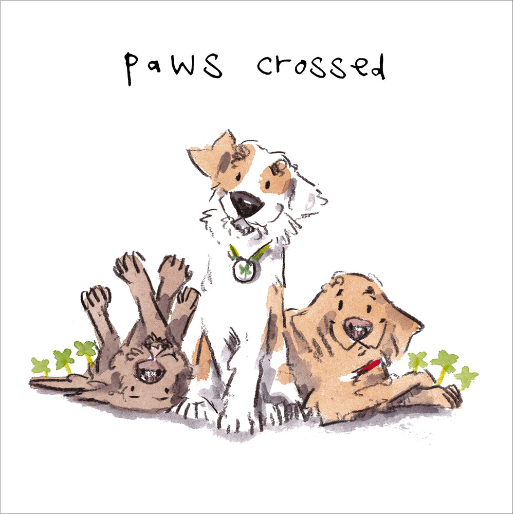 Dogs Paws Crossed Good Luck Card from Penny Black