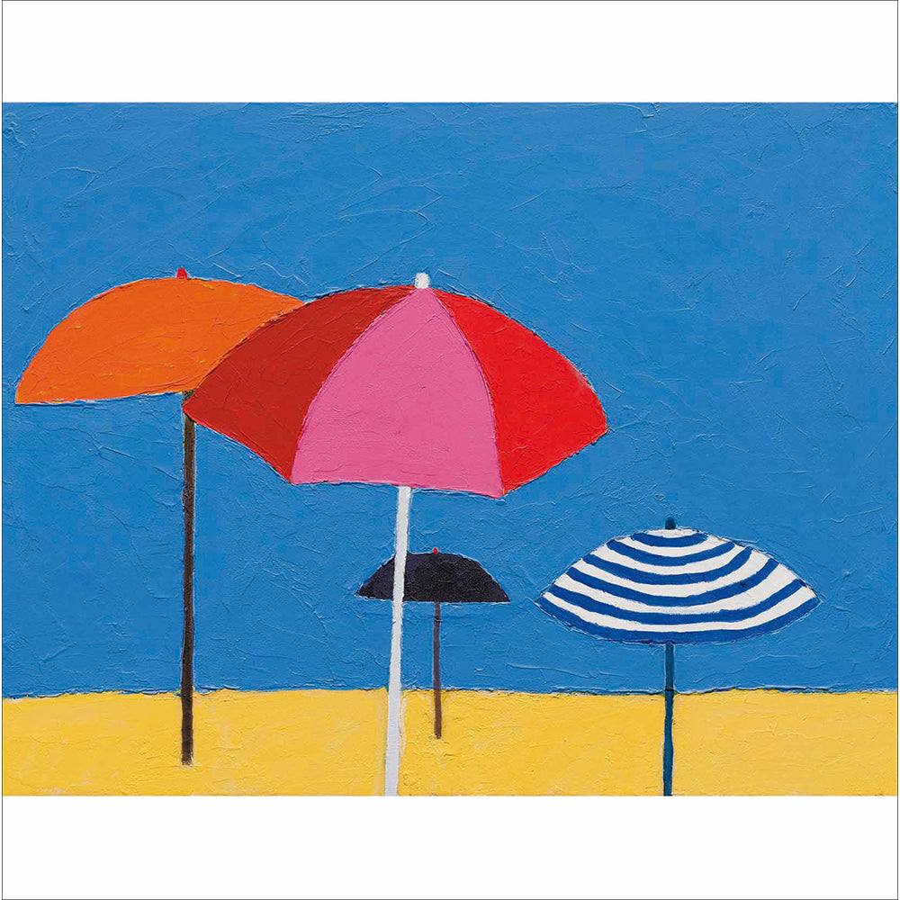 Painted Beach Parasol Paradise Art Card from Penny Black