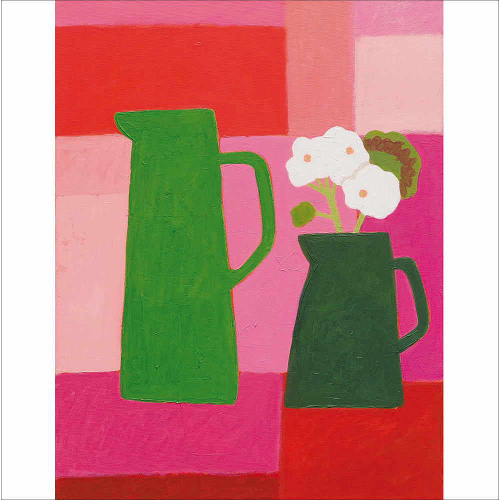 Shades Of Green Jugs Floral Art Card from Penny Black