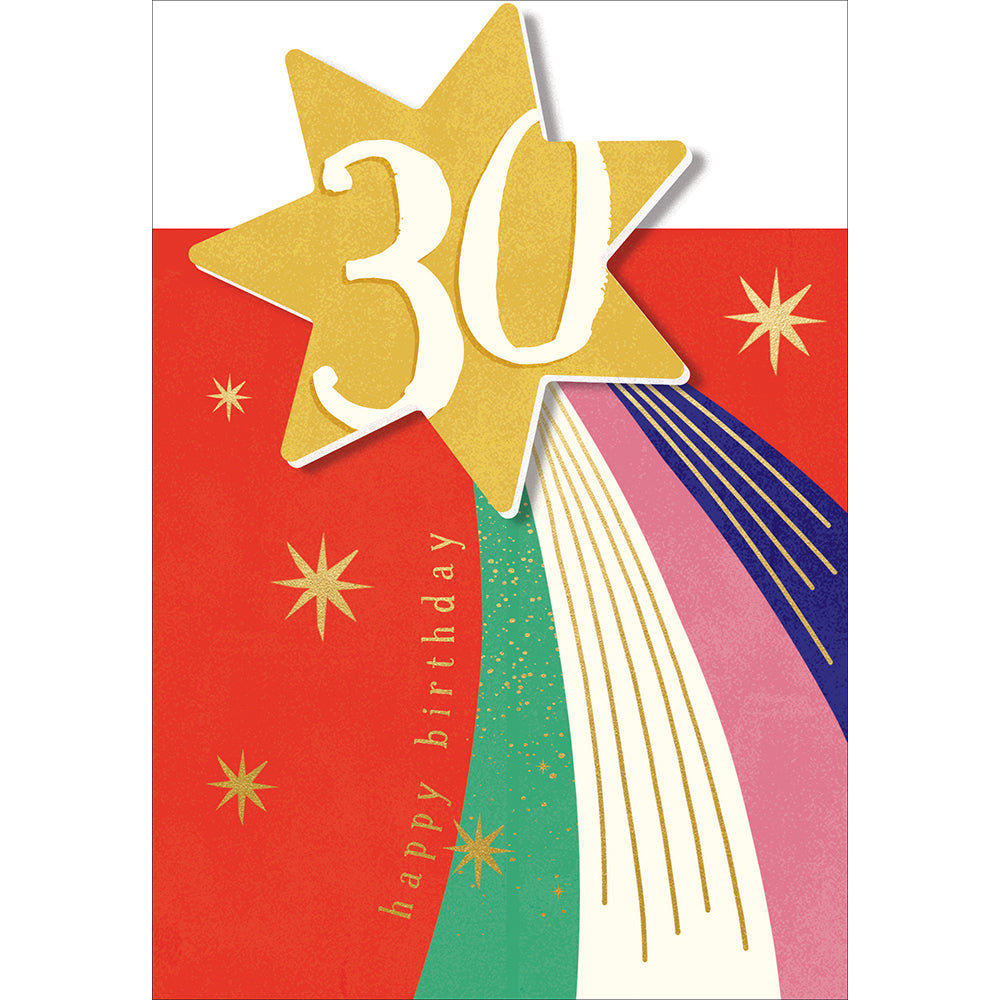 Gold Star Burst 30th Birthday Card from Penny Black