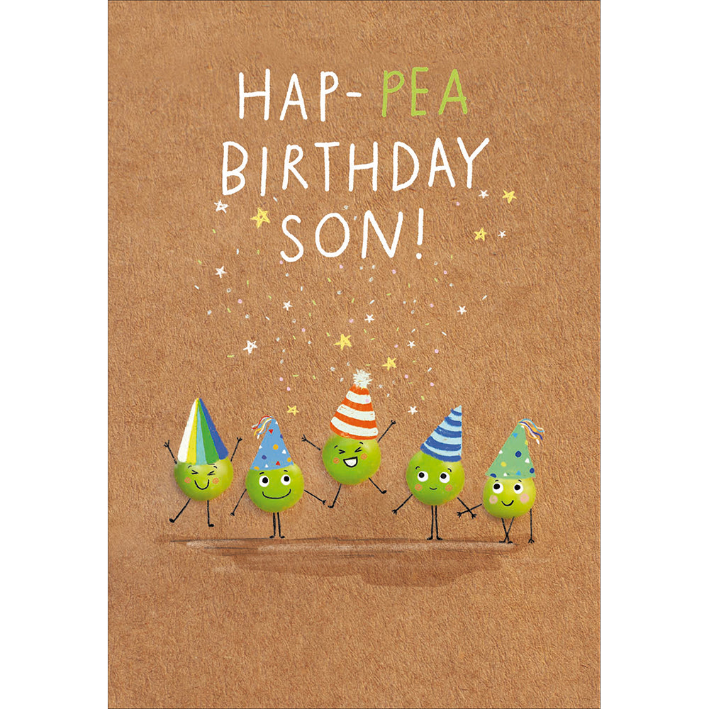 Hap-Pea Birthday Son Funny Card from Penny Black