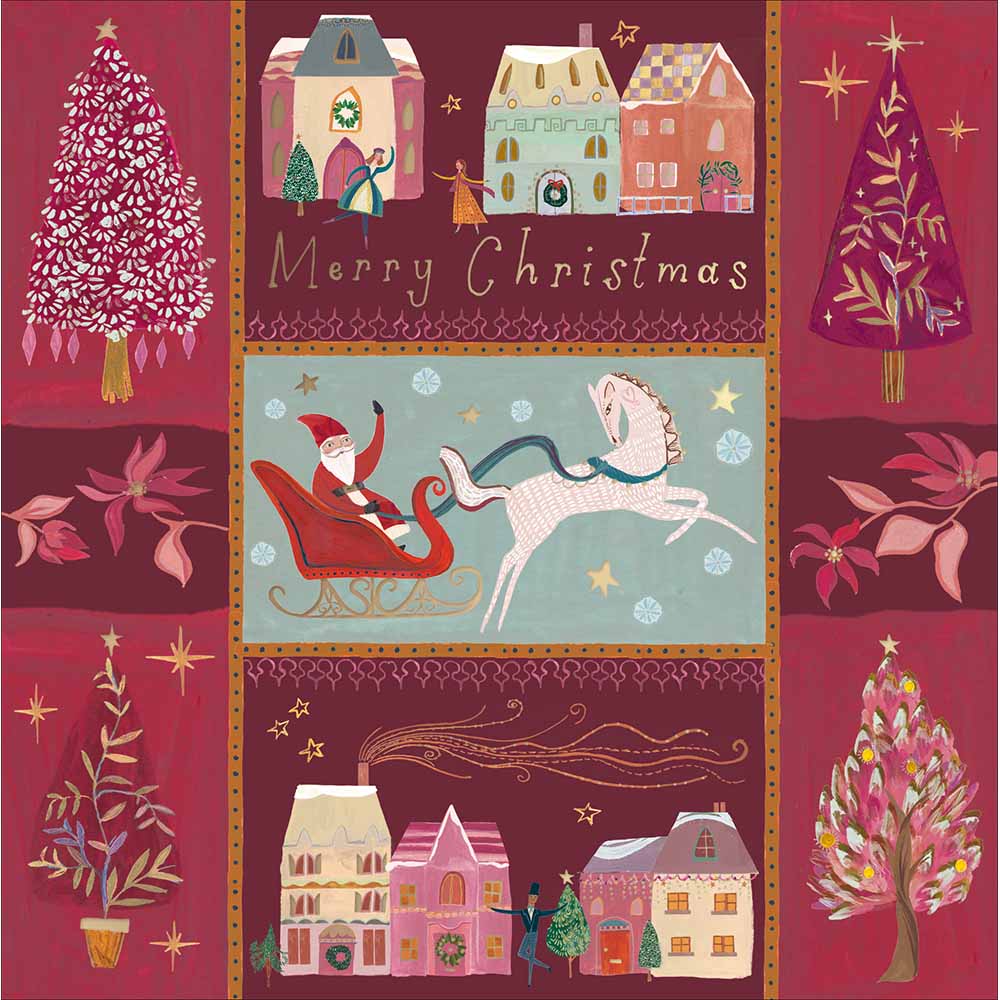 Coming To Town Folky Christmas Card By Penny Black