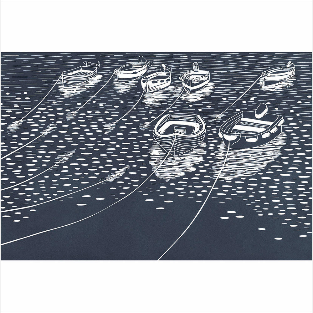 Bobbing Around The Harbour Etching Art Card from Penny Black