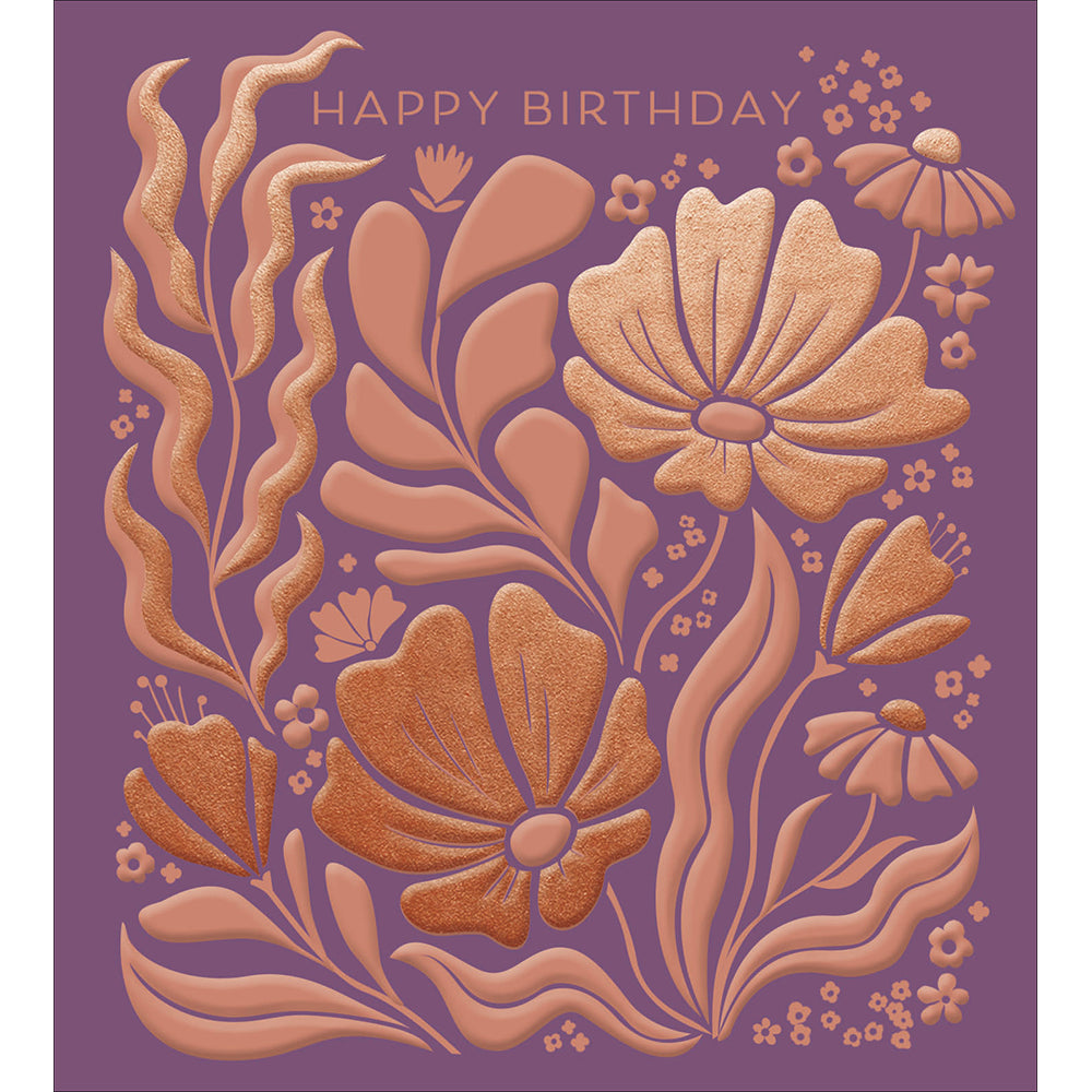 Life In Full Bloom Golden Flowers Birthday Card from Penny Black