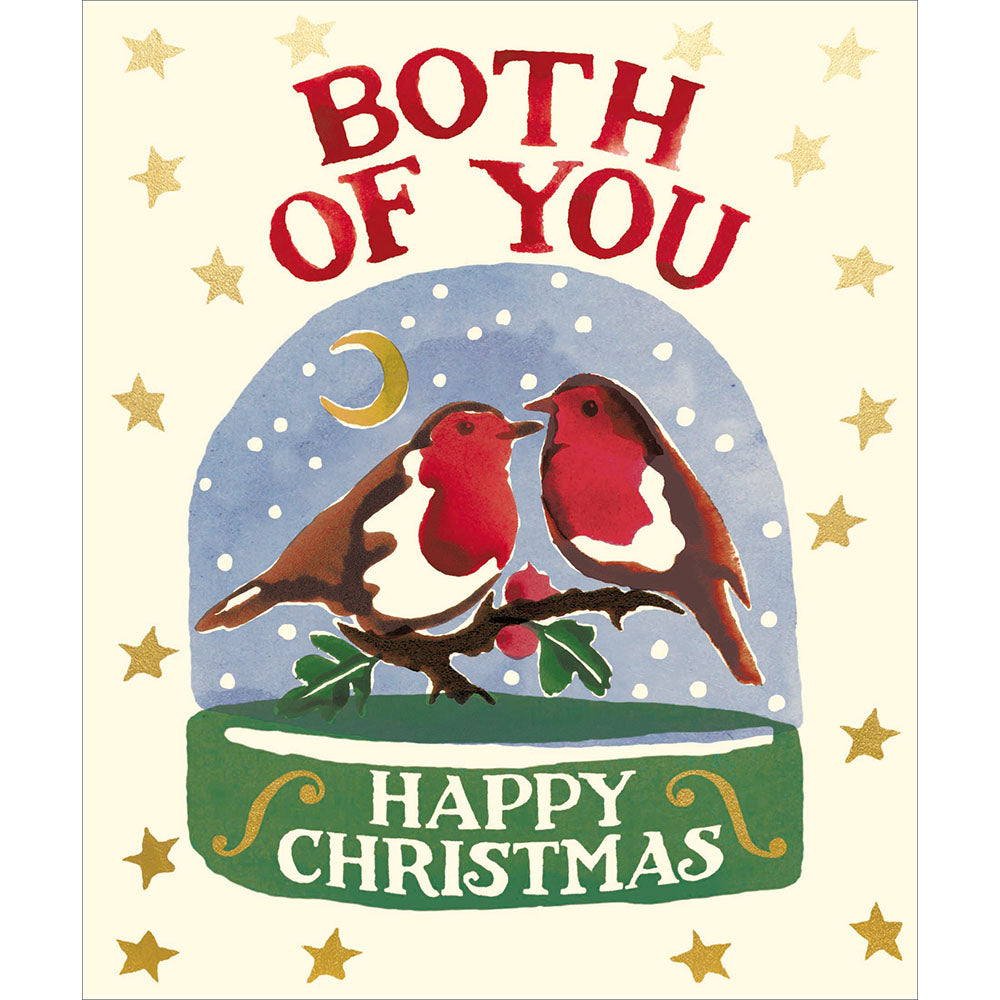 Emma Bridgewater Frosty Weather Warm Hearts Robins Both Of You Christmas Card By Penny Black