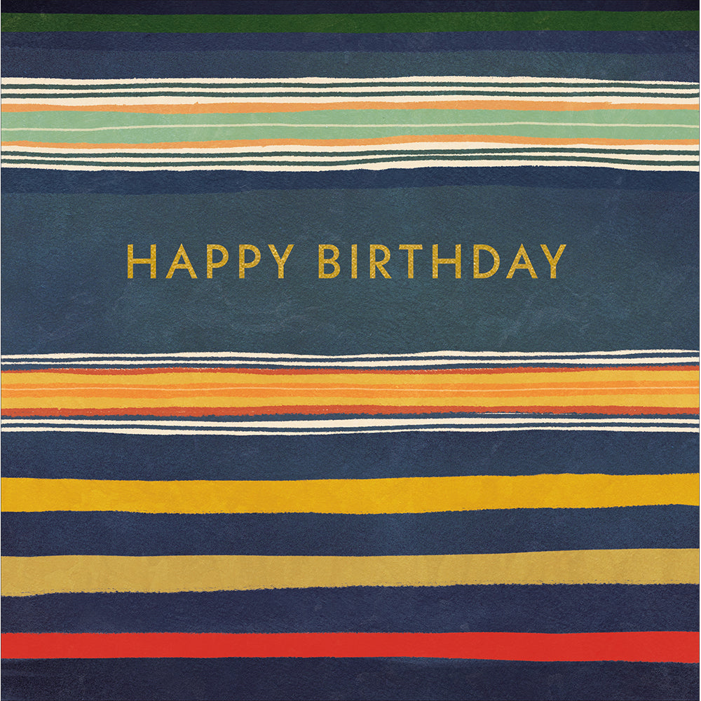 Yellow & Red Stripes Birthday Card from Penny Black